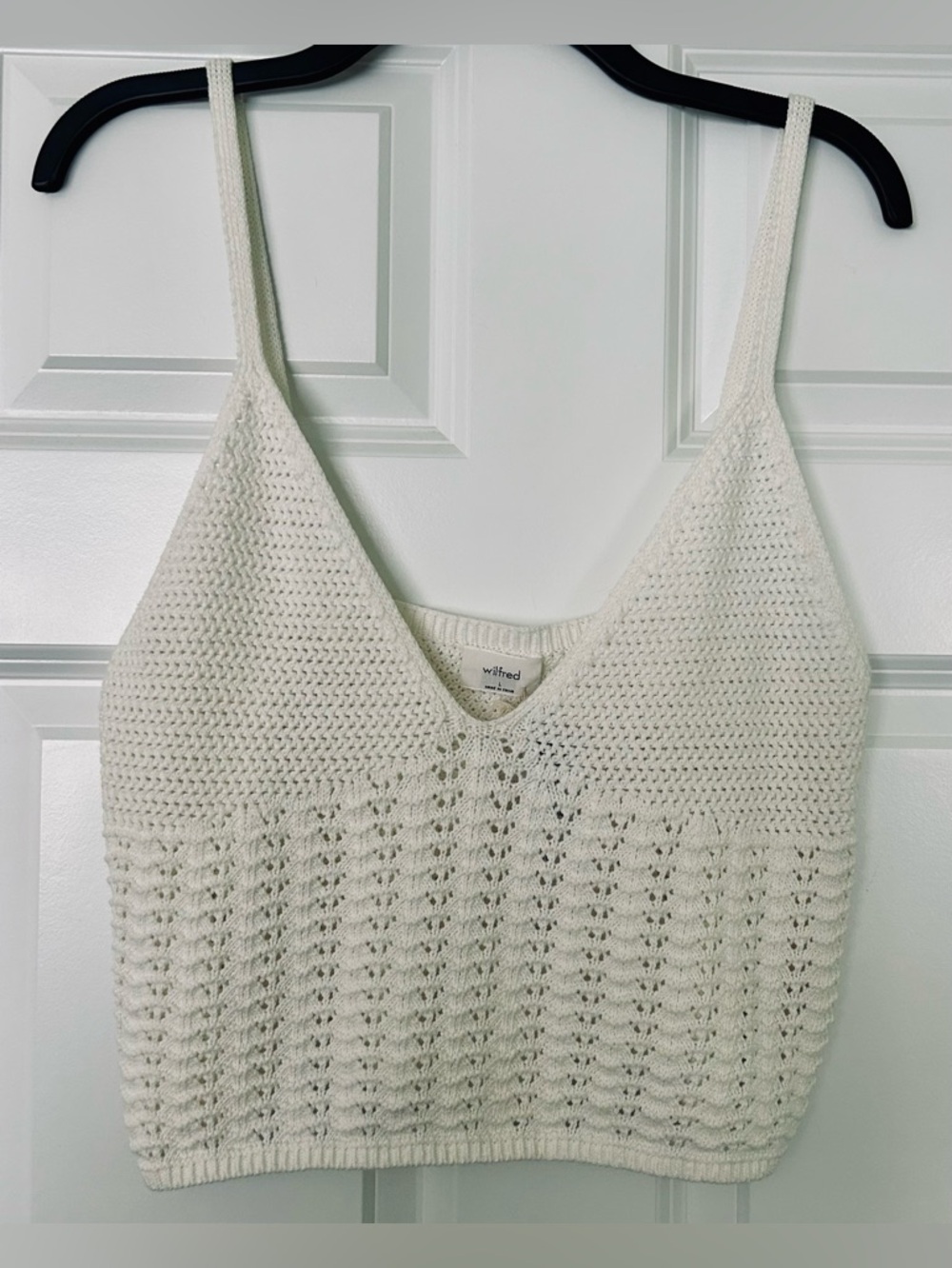 Wilfred Cream Crocheted Knit Tank Top